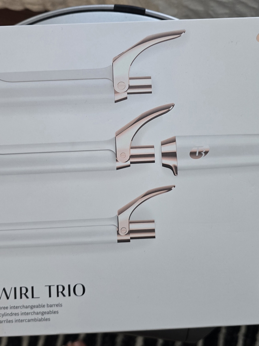 T3 Whirl Trio Interchangeable Barrel Set - White with Rose Gold Accents